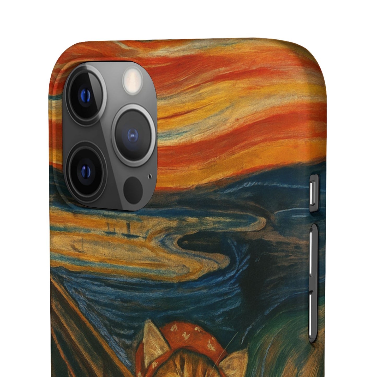 Babushka Cat x Edvard Munch The Scream Parody Art Snap Case