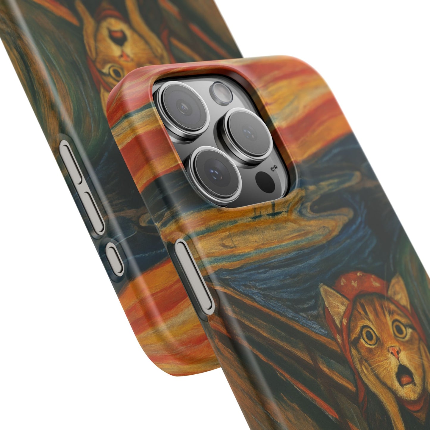 Babushka Cat x Edvard Munch The Scream Parody Art Snap Case