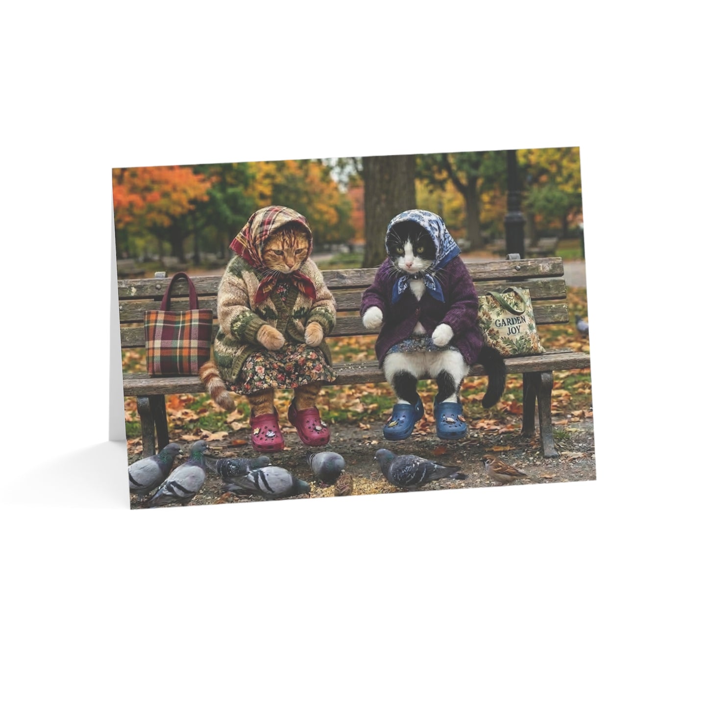 Babushka Cats Greeting Cards Set of 10-Blank Inside
