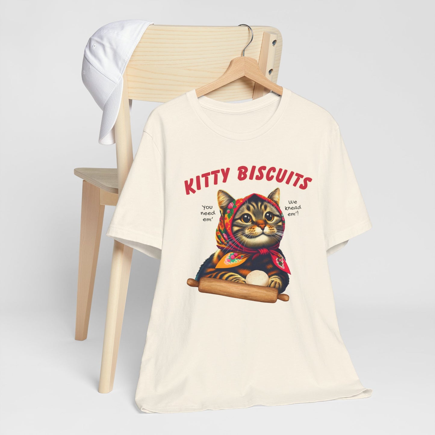 Kitty Biscuits Babushka Cat Unisex Jersey Short Sleeve Tee