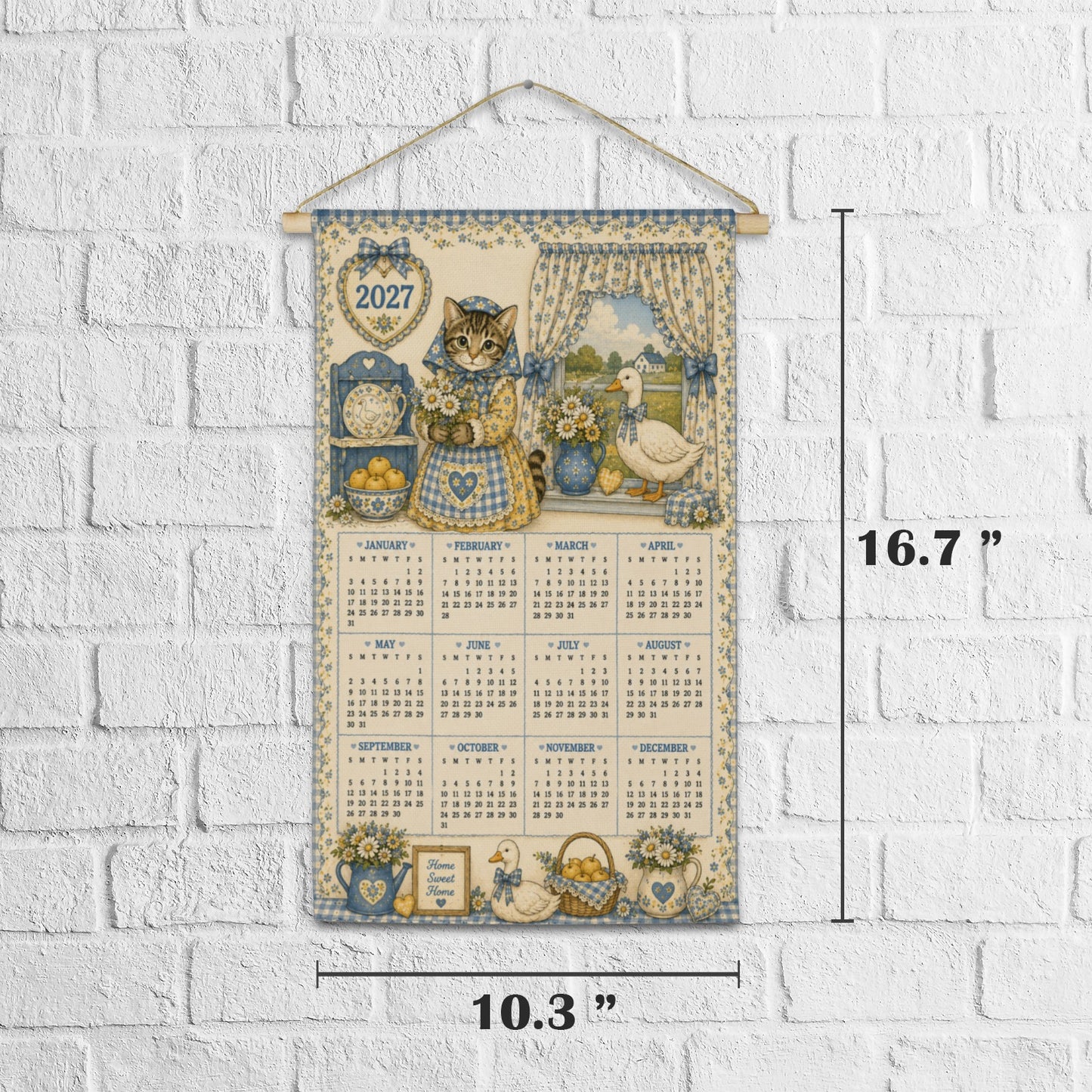 Babushka Meets Mother Goose 2027 Fabric Wall Calendar