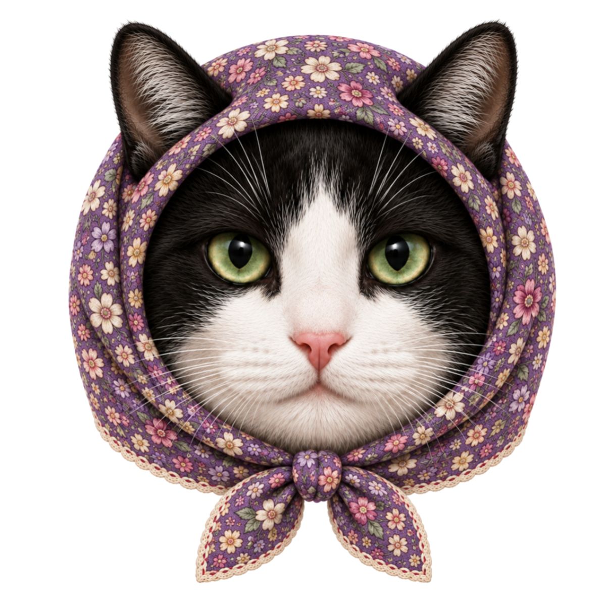 Babushka Tuxedo Cat Phone Grip Shaped Acrylic Phone Grip