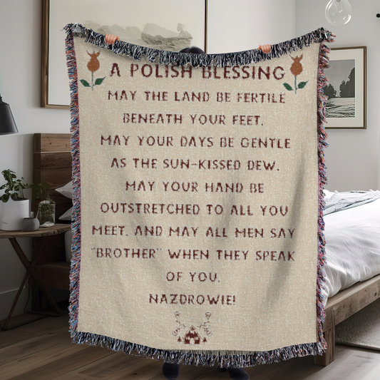 Polish Blessing Woven Blanket-Heiroom Gift