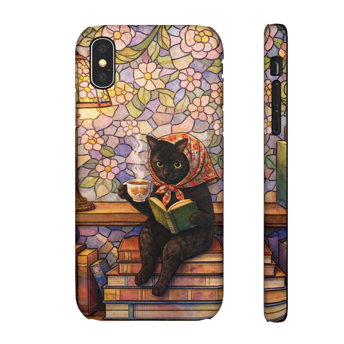 Babushka Cat Reads Artistic Literary Snap Phone Cases