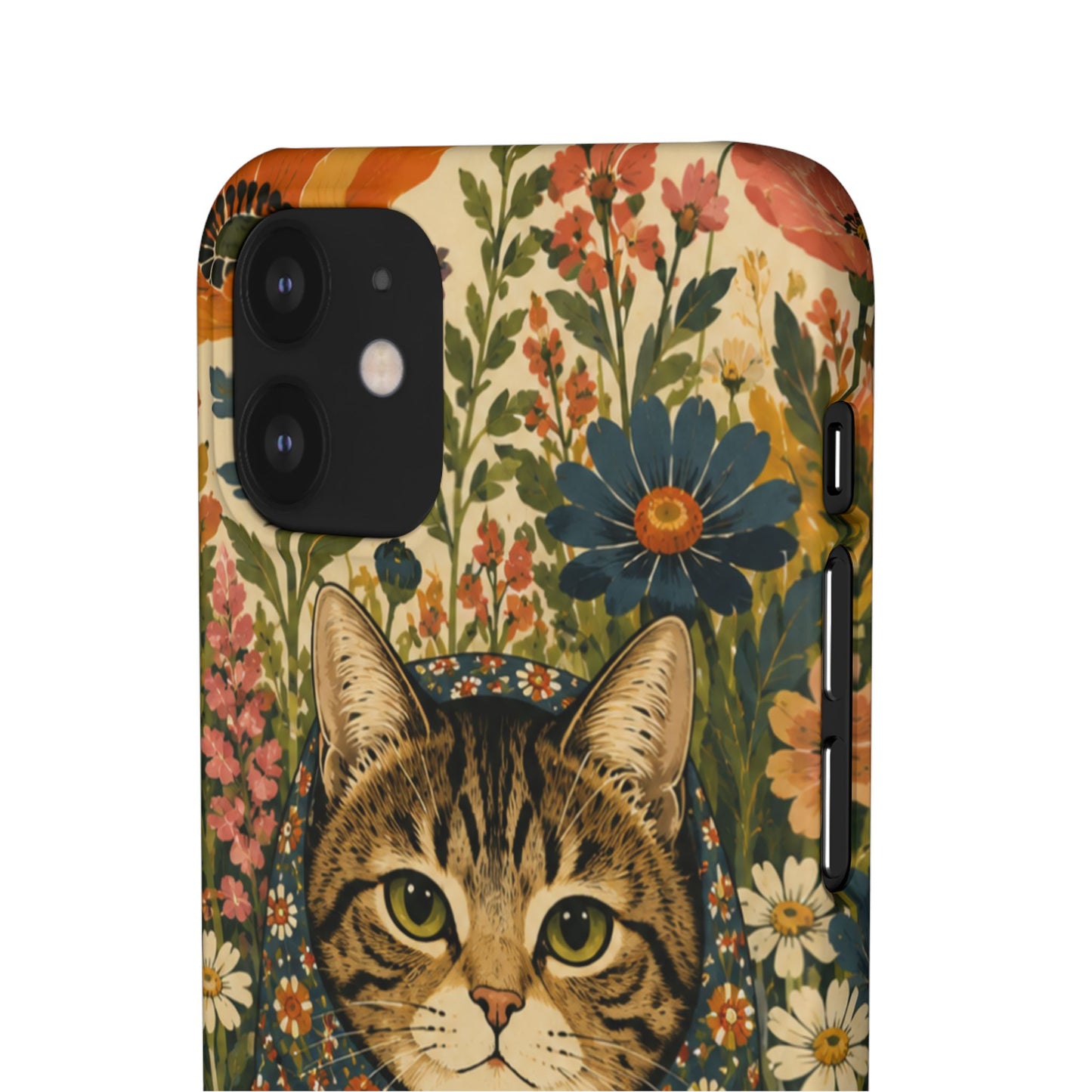 Babushka Cat Peeky Gardens Snap Phone Case