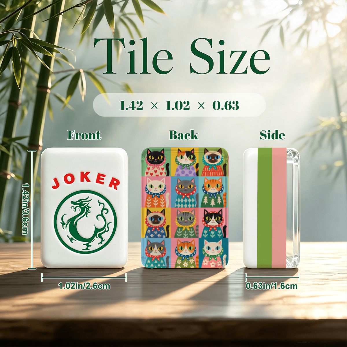 Kitschy Babushka Cat  4 Layer American Mahjong Tiles Set