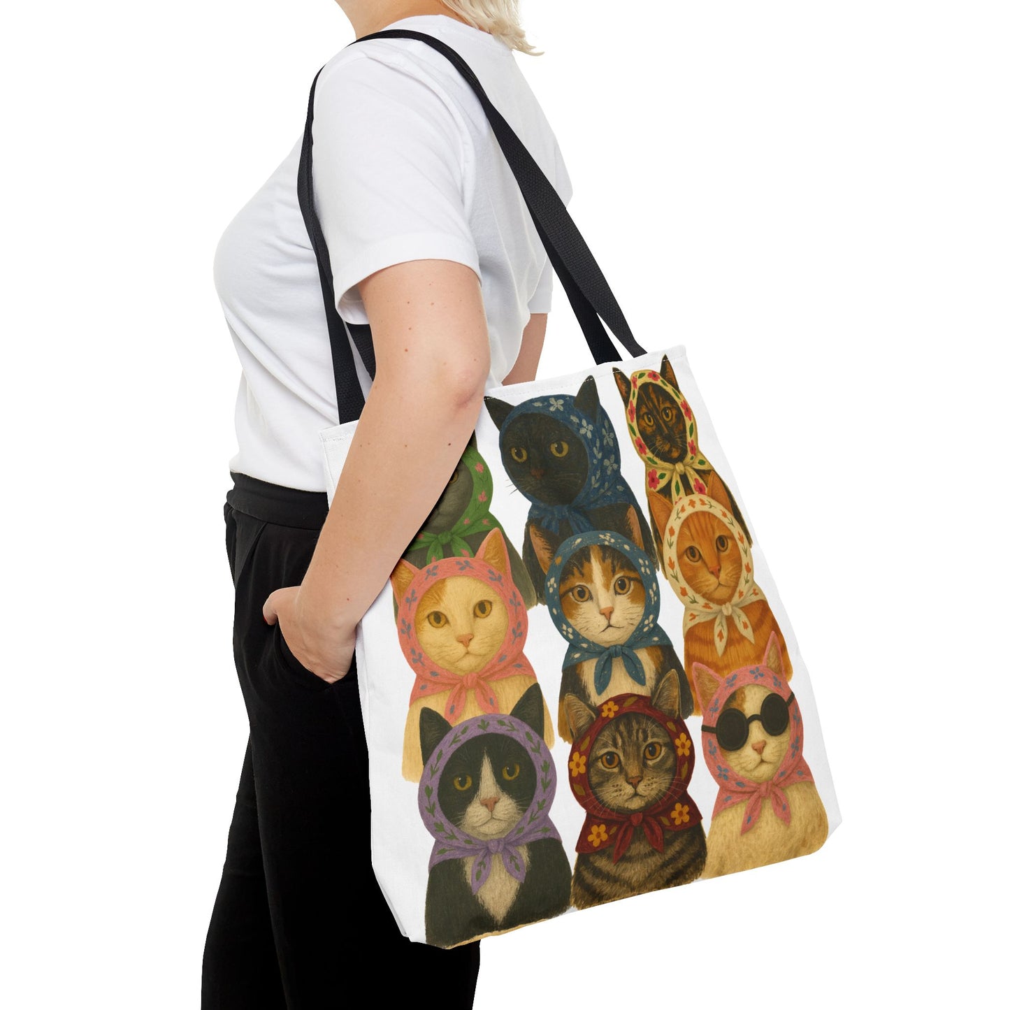 Babushka Cat Lovers Tote Bag