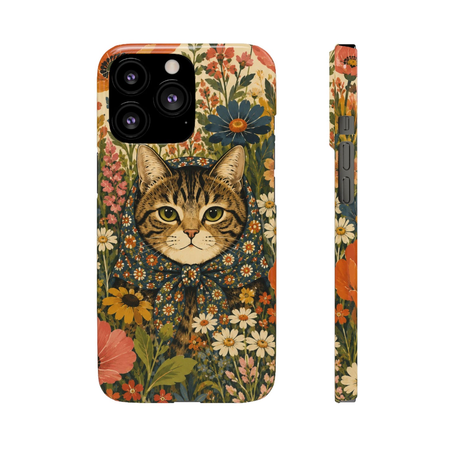Babushka Cat Peeky Gardens Snap Phone Case