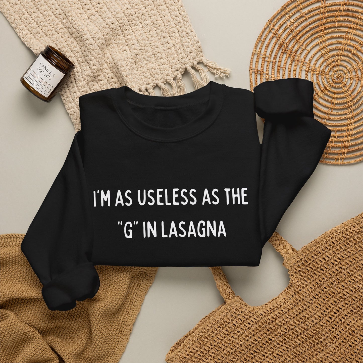 Babushka Cat Lasagna Quote Unisex Heavy Blend™ Crewneck Sweatshirt
