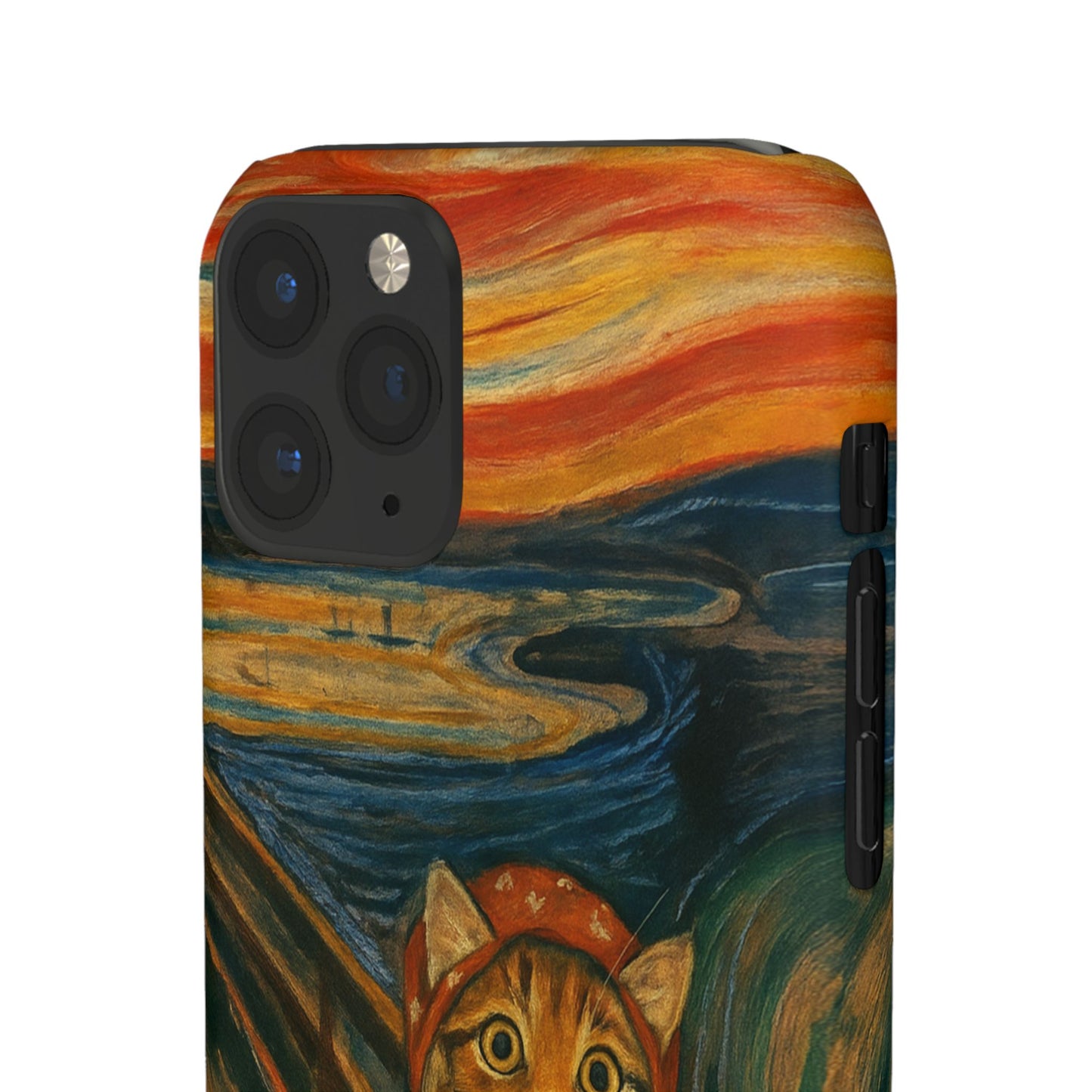 Babushka Cat x Edvard Munch The Scream Parody Art Snap Case