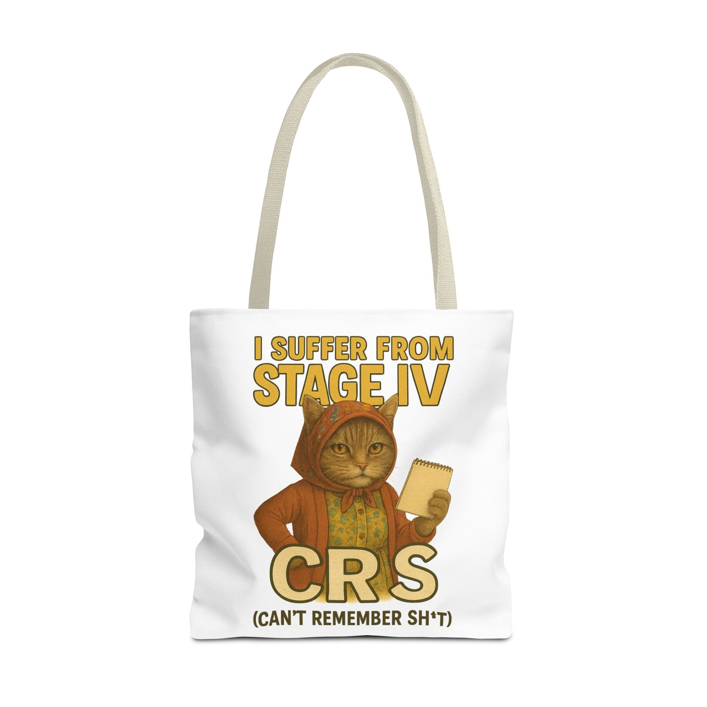 Babushka Cat Tote Bag, Aging Humor for Cat Lovers