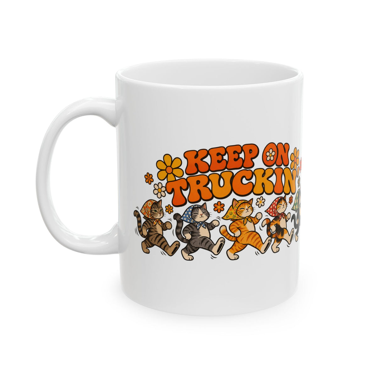 Keep on Truckin' Babushka Cat Ceramic Mug (2 sizes)
