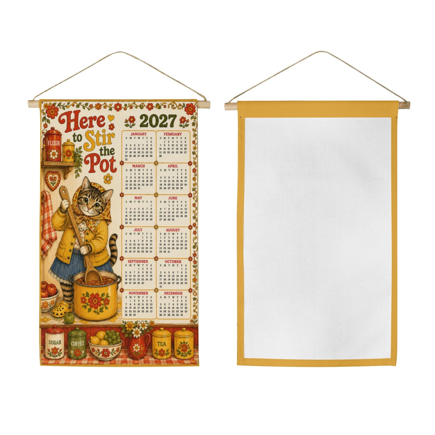 Babushka Cat 2027 Hanging Wall Calendar-Stir the Pot