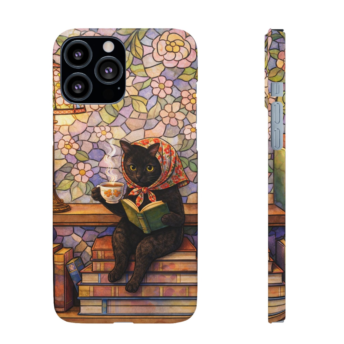Babushka Cat Reads Artistic Literary Snap Phone Cases