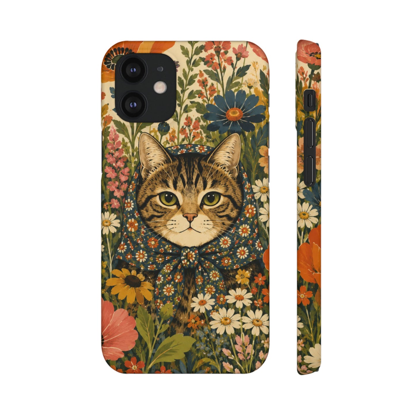 Babushka Cat Peeky Gardens Snap Phone Case
