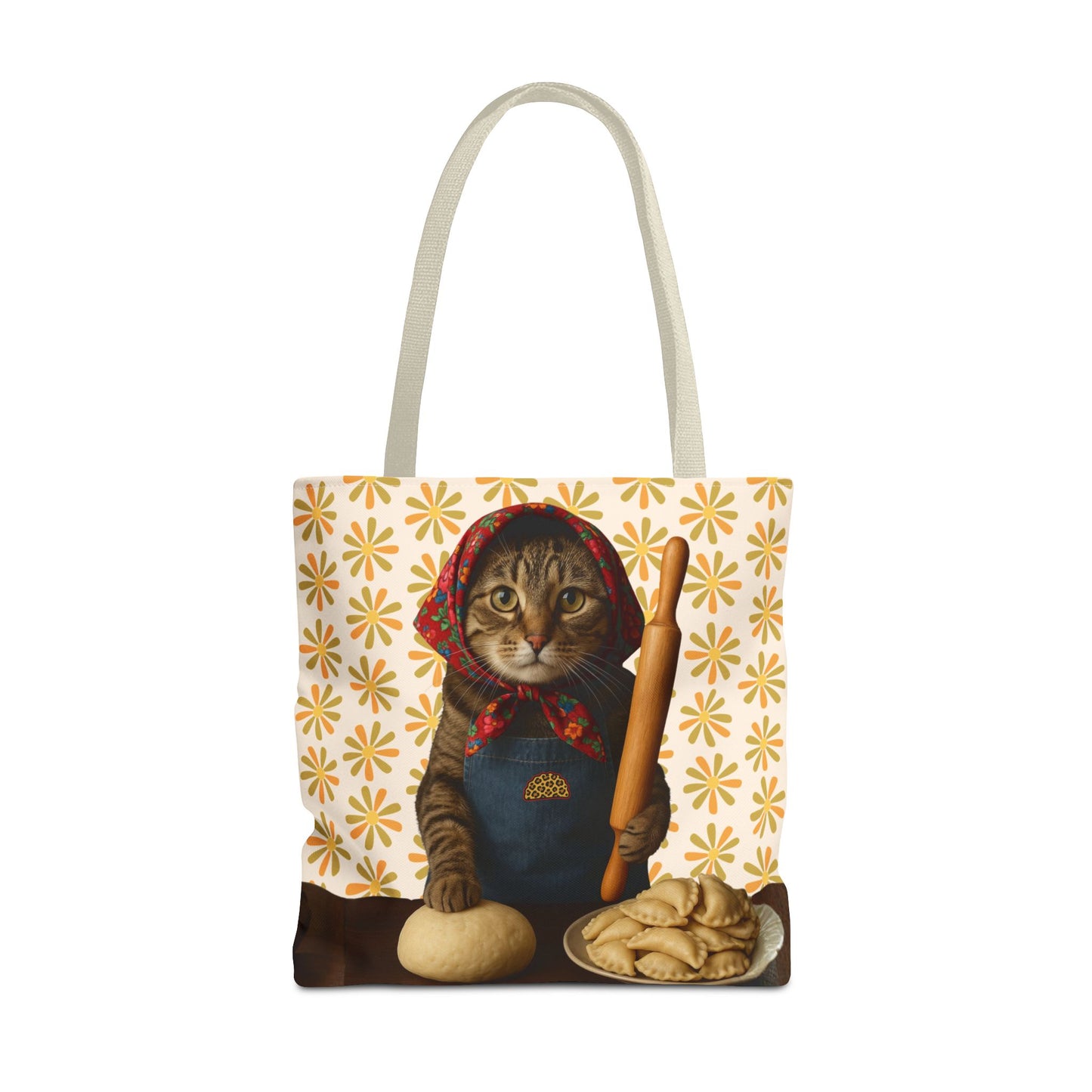 Babushka Cat ™ Adorable Polish Theme Tote Bag (AOP), Pierogi Gifts