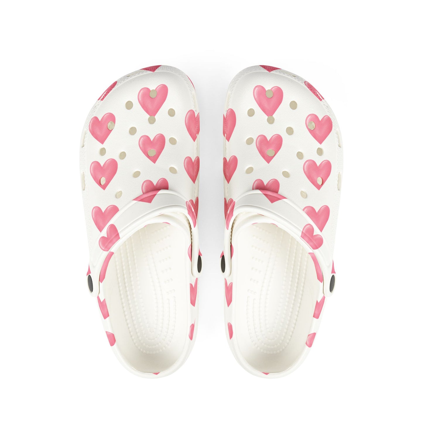 Pink Hearts Granny Gliders EVA Foam Rubber Shoes