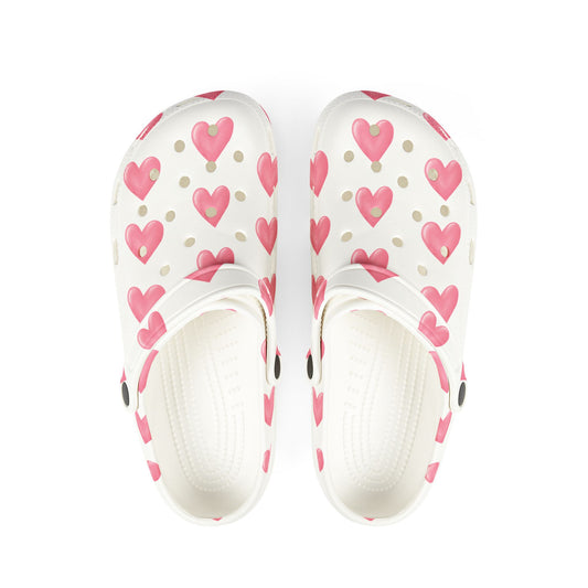 Pink Hearts Granny Gliders EVA Foam Rubber Shoes