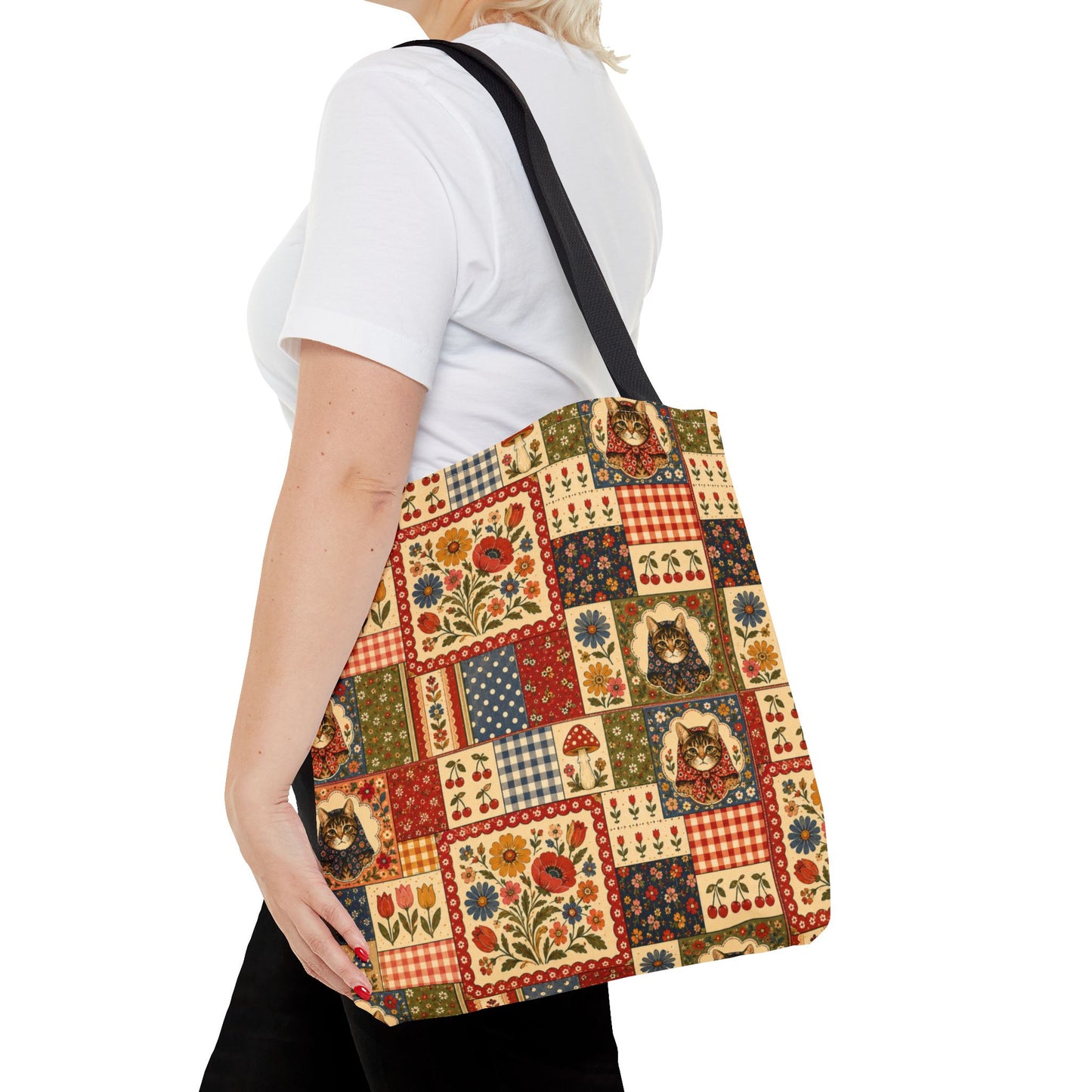 Babushka Cat Patchwork and Pretty Reusable Tote