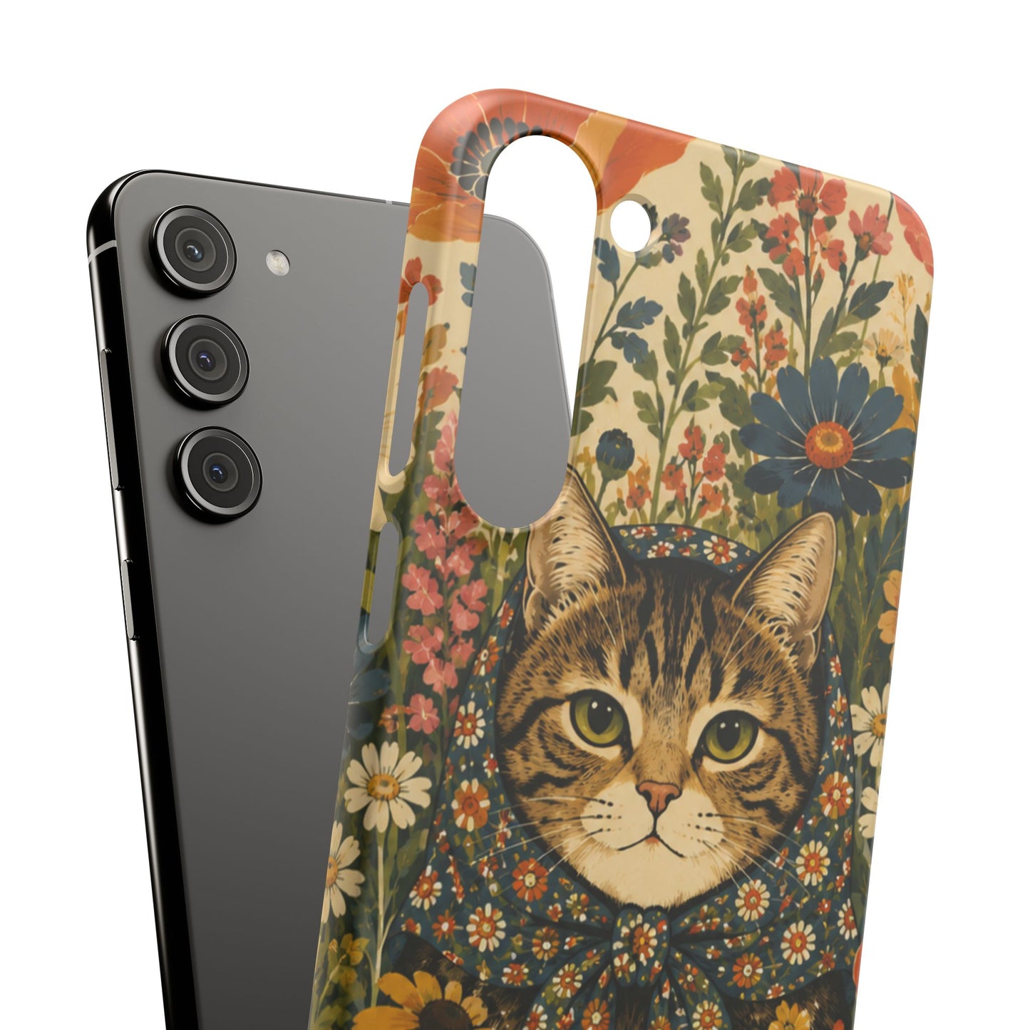 Babushka Cat Peeky Gardens Snap Phone Case