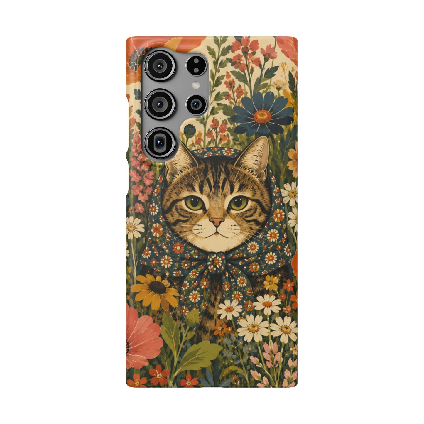 Babushka Cat Peeky Gardens Snap Phone Case