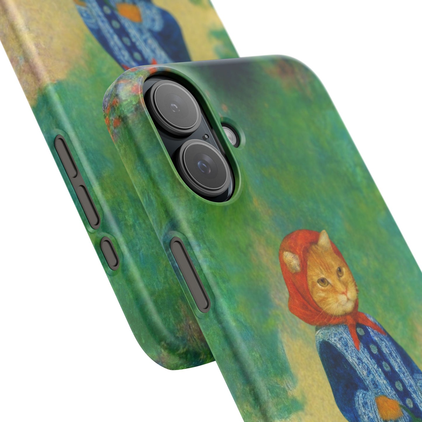 Babushka Cat With a Watering Can x Renoir Funny Art  Slim Phone Case