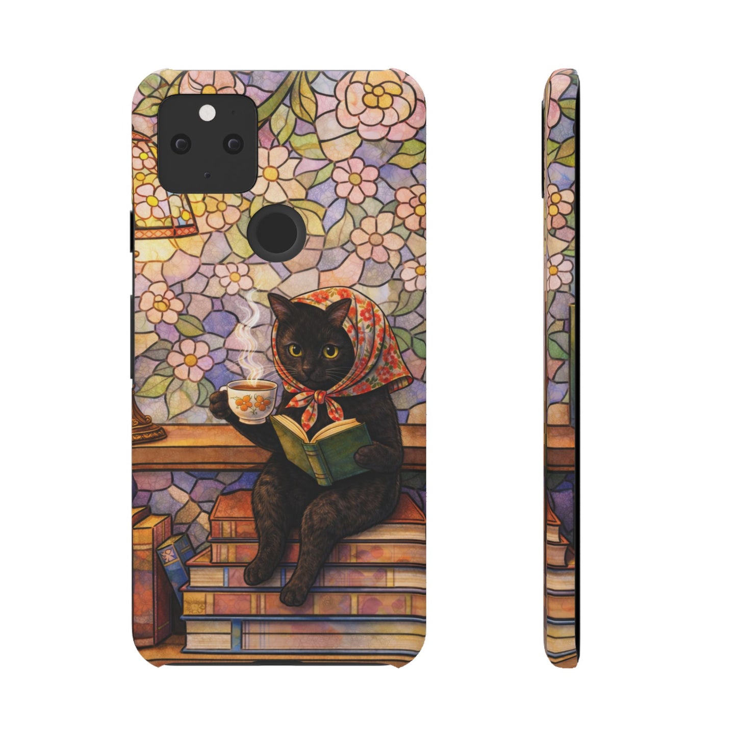 Babushka Cat Reads Artistic Literary Snap Phone Cases