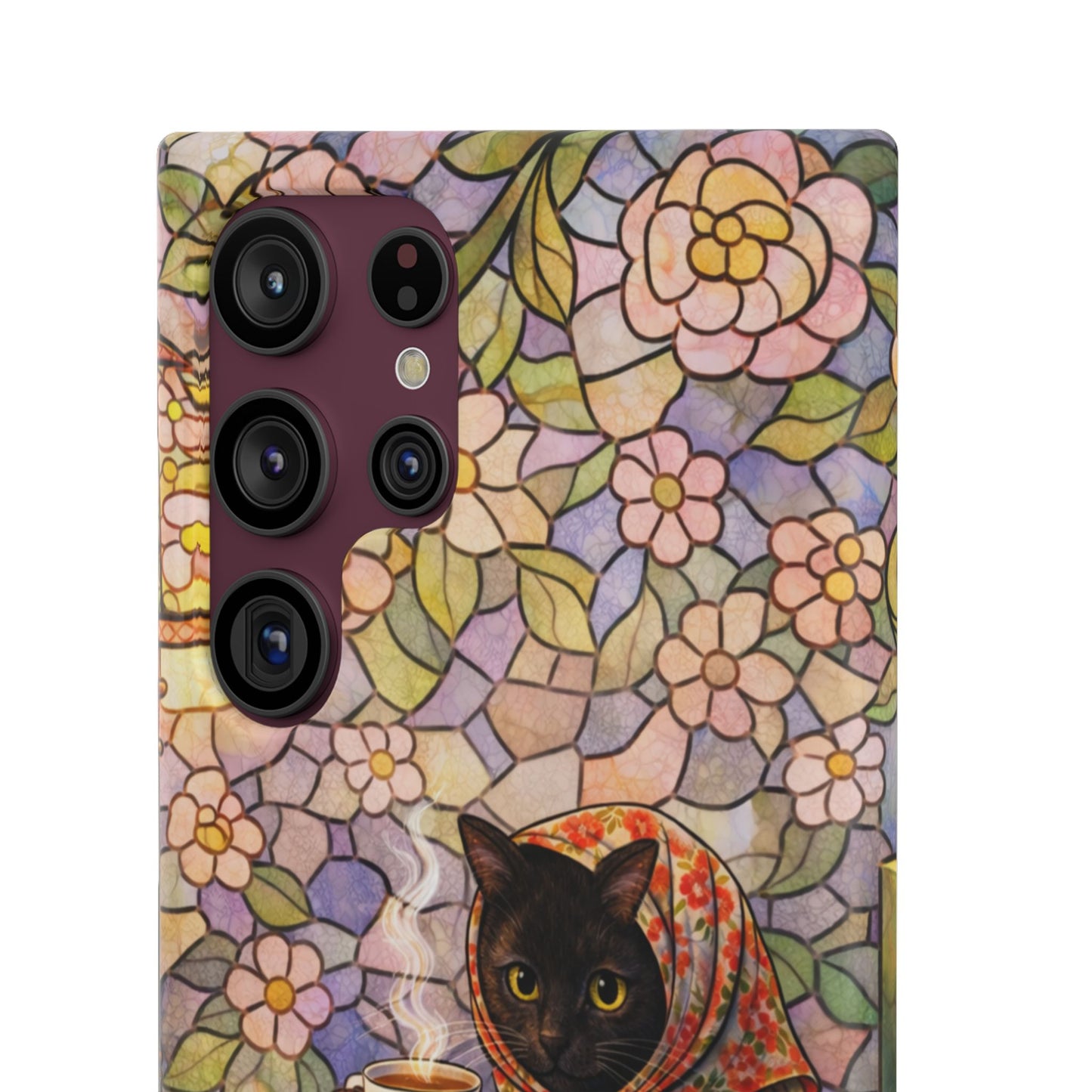 Babushka Cat Reads Artistic Literary Snap Phone Cases