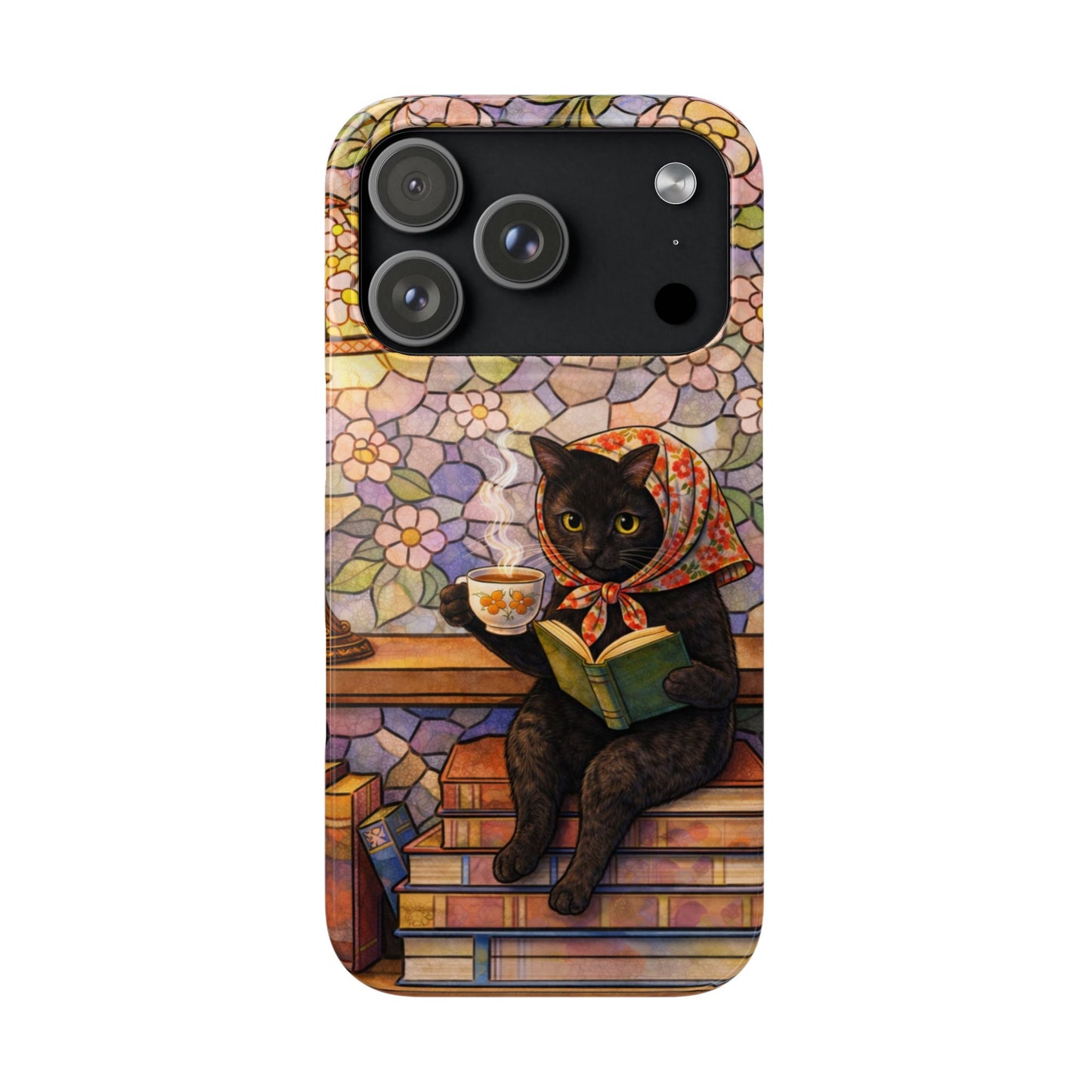 Babushka Cat Reads Artistic Literary Snap Phone Cases