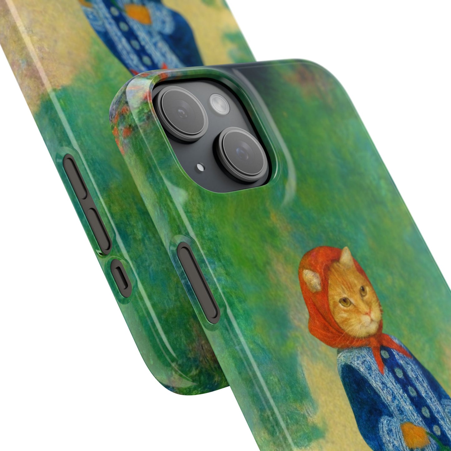 Babushka Cat With a Watering Can x Renoir Funny Art  Slim Phone Case