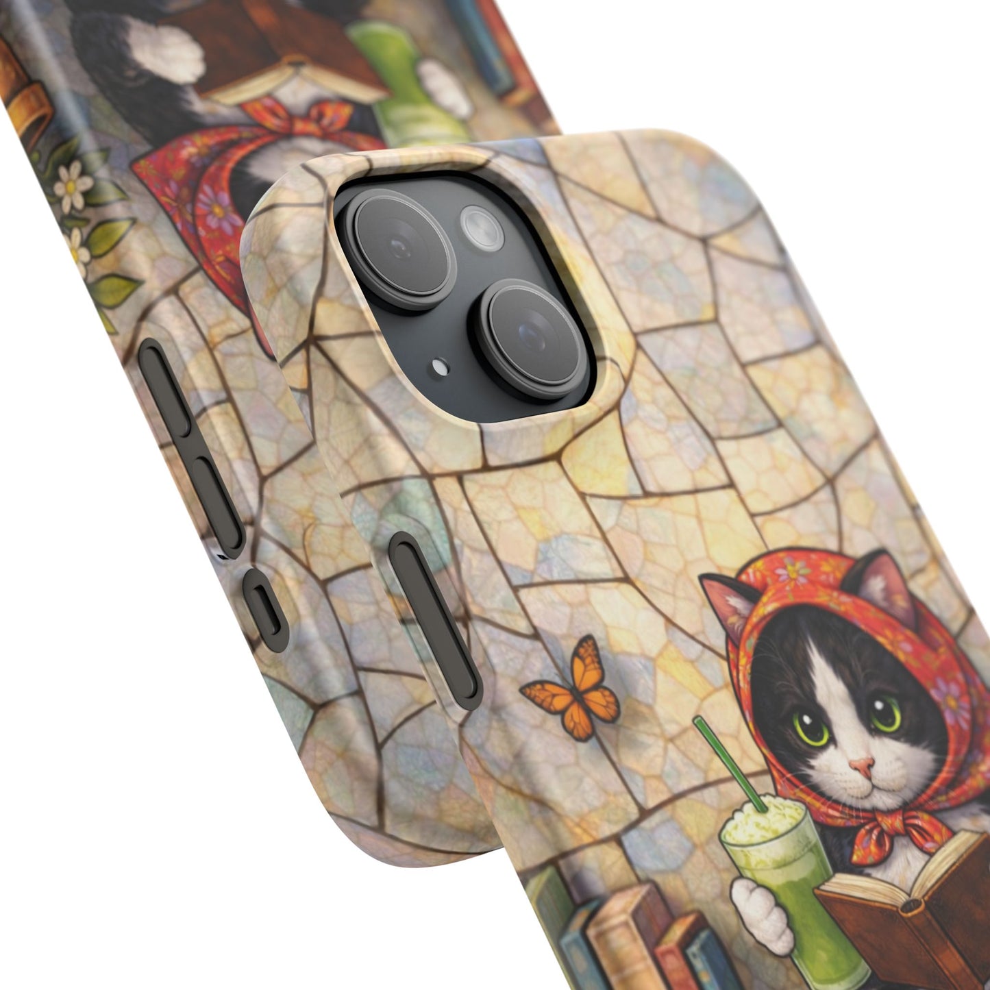 Babushka Cat Reads, Tuxedo Cat Literary Snap Phone Case
