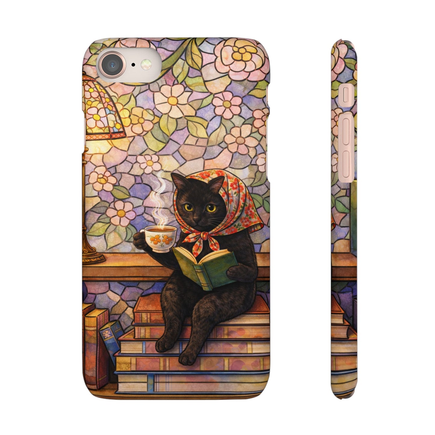 Babushka Cat Reads Artistic Literary Snap Phone Cases
