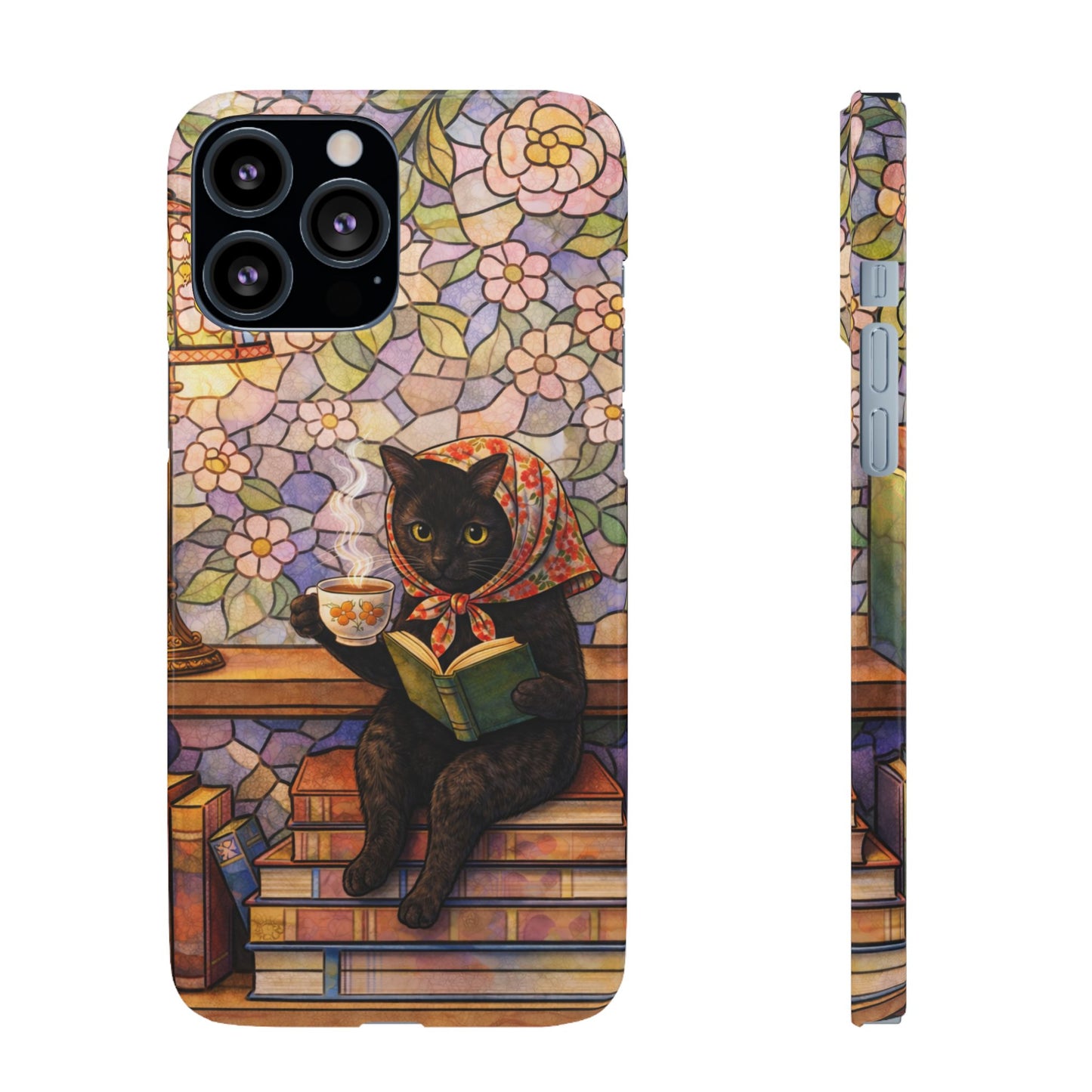 Babushka Cat Reads Artistic Literary Snap Phone Cases
