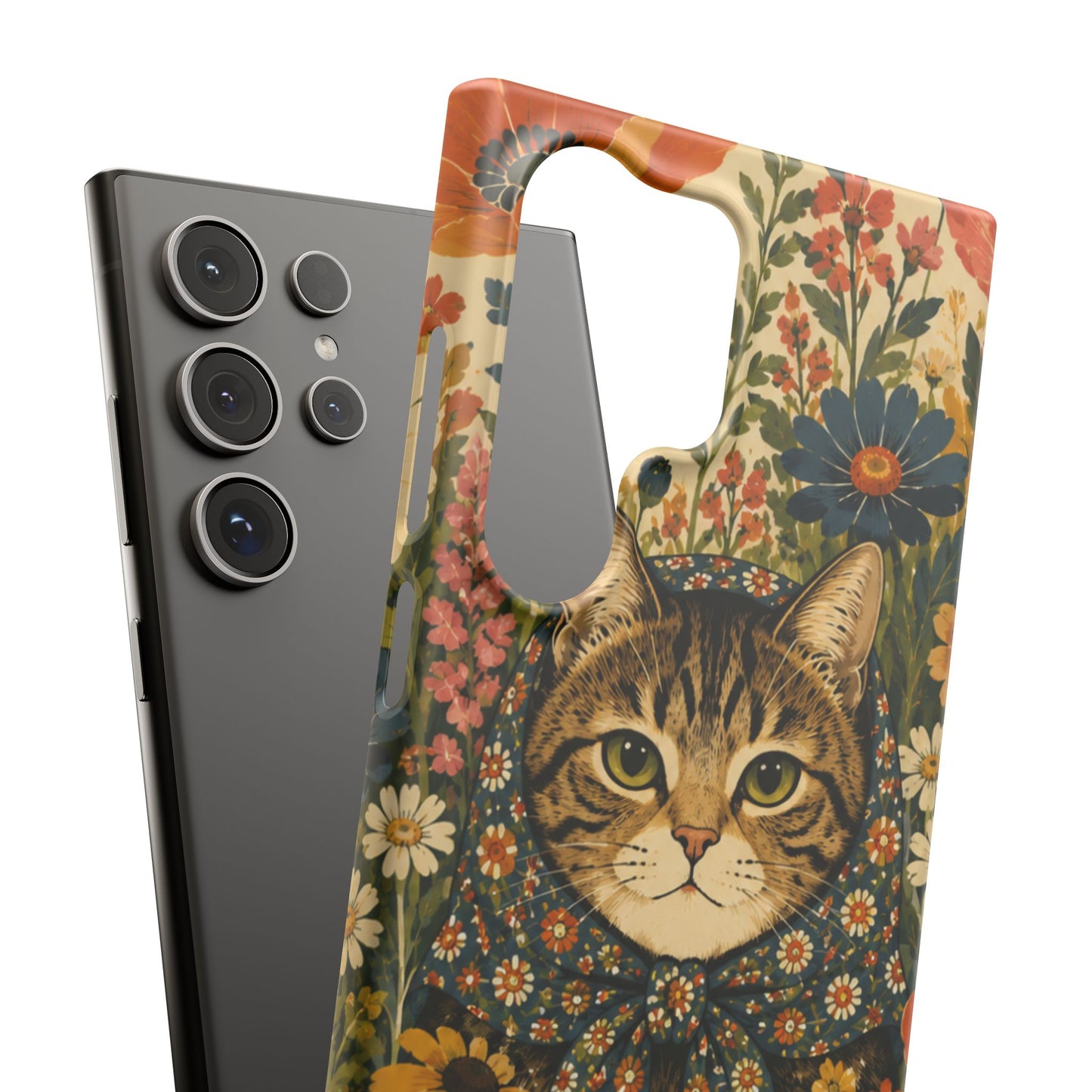 Babushka Cat Peeky Gardens Snap Phone Case