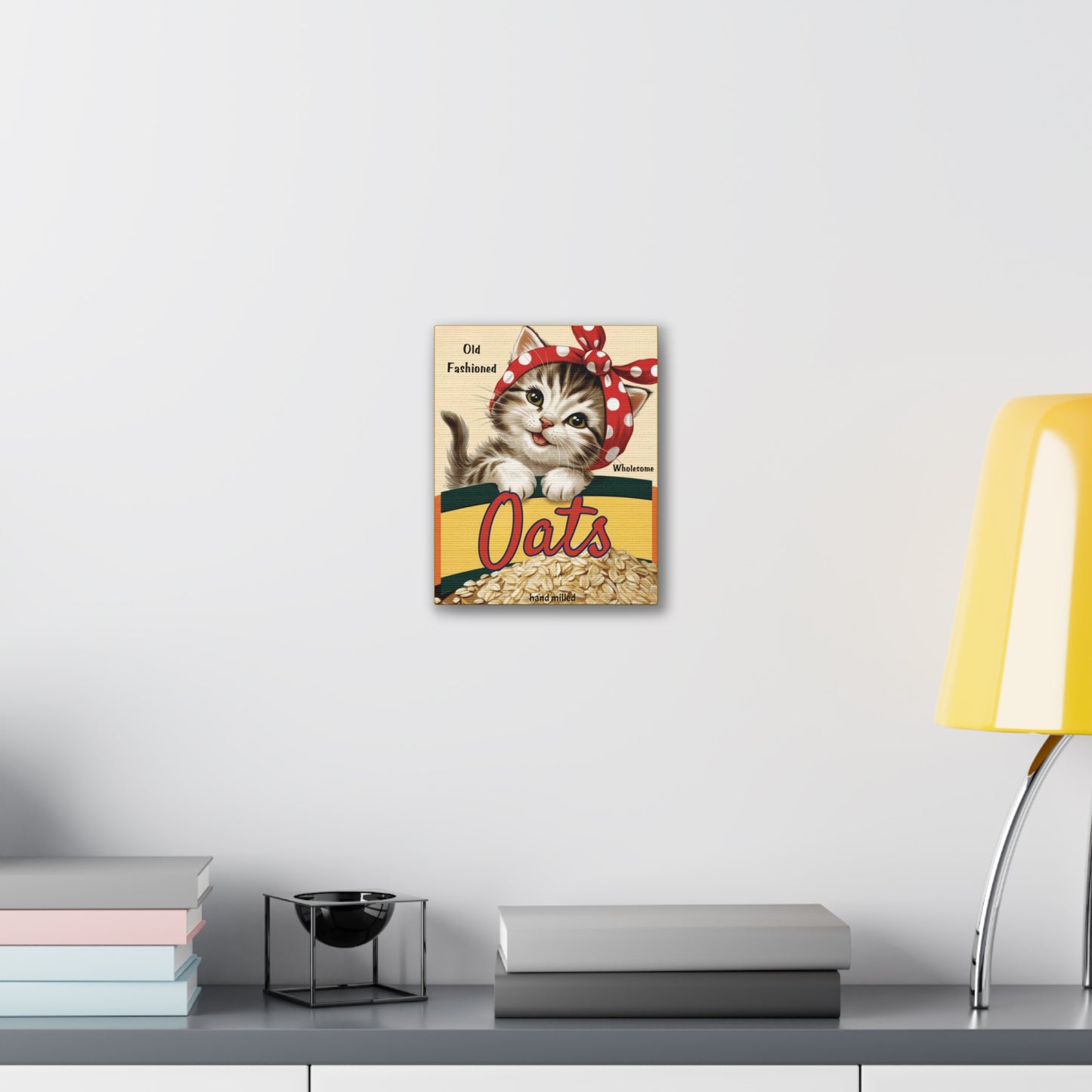 Vintage Style Kitten Oats, Kitschy Kitten Art