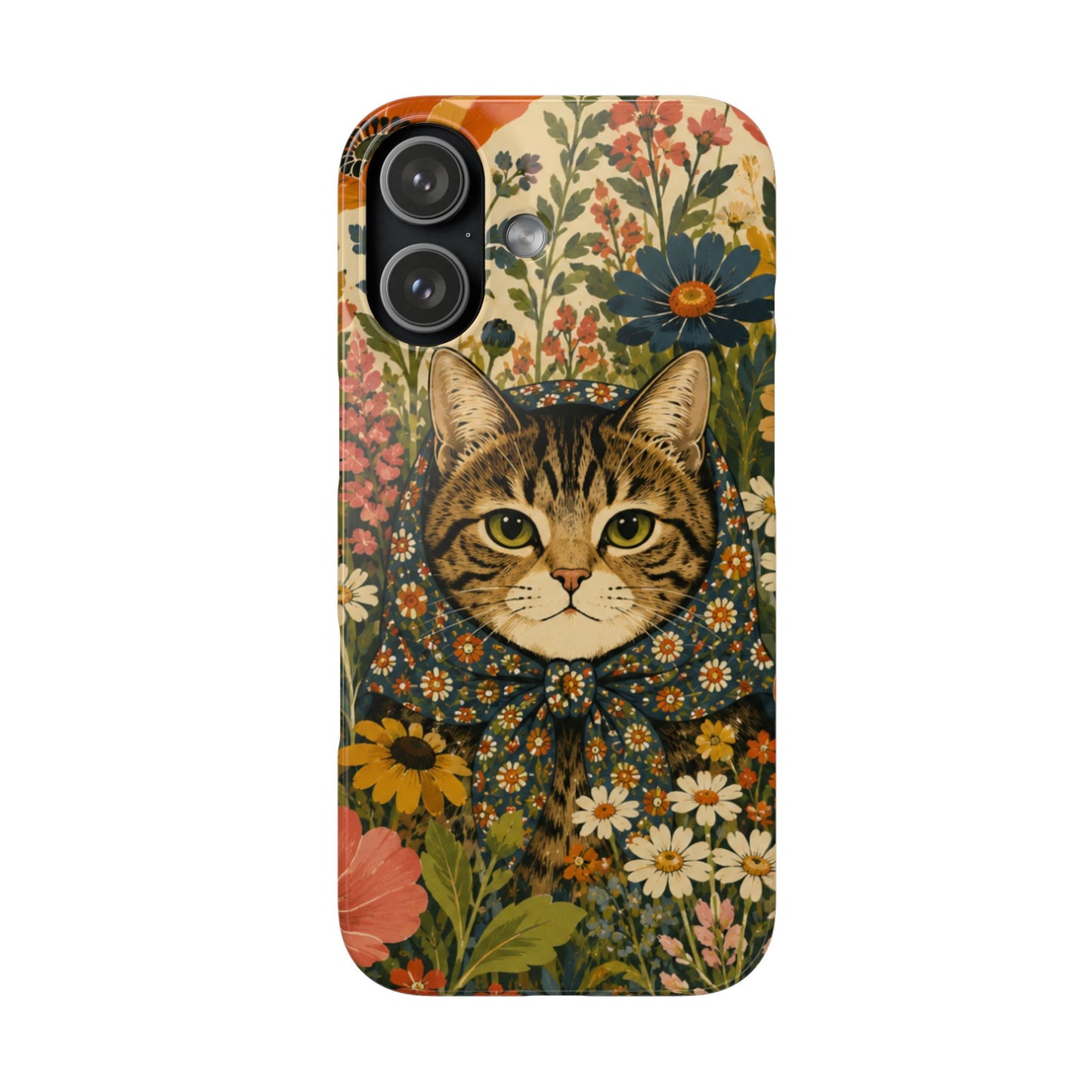 Babushka Cat Peeky Gardens Snap Phone Case
