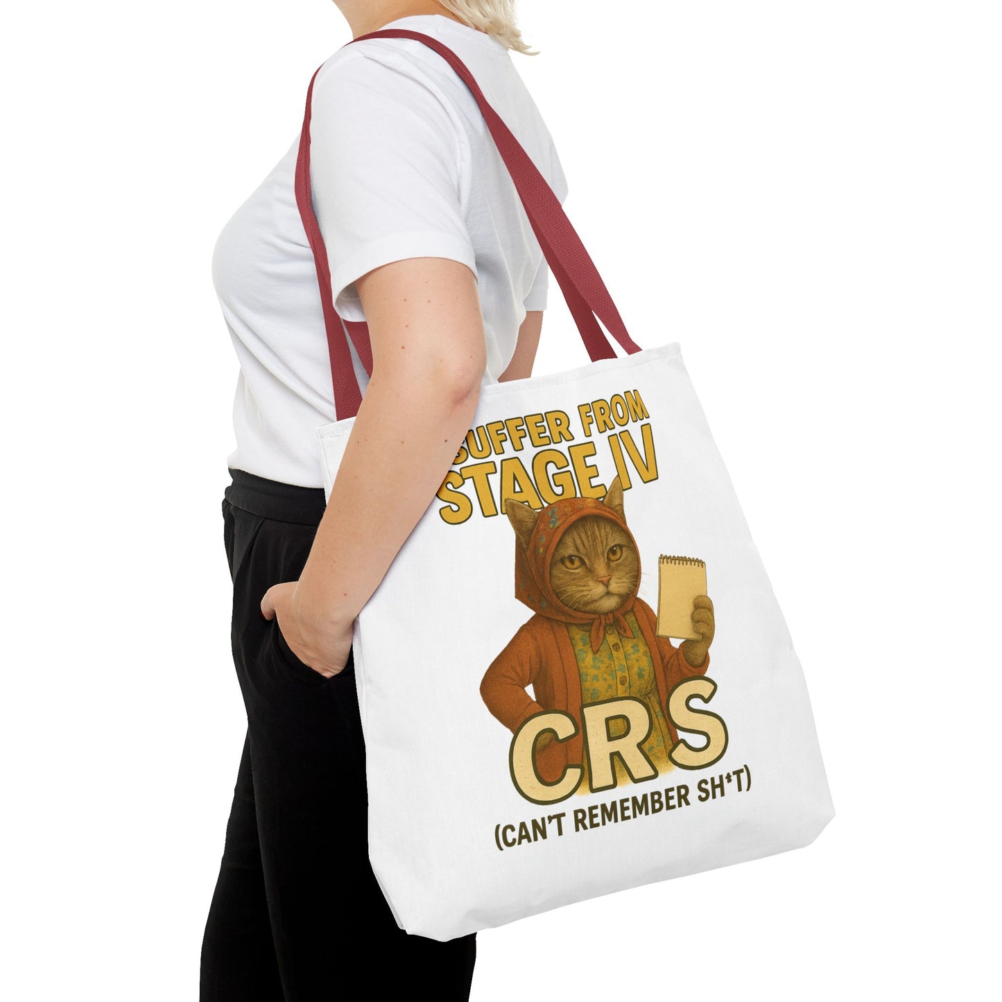Babushka Cat Tote Bag, Aging Humor for Cat Lovers