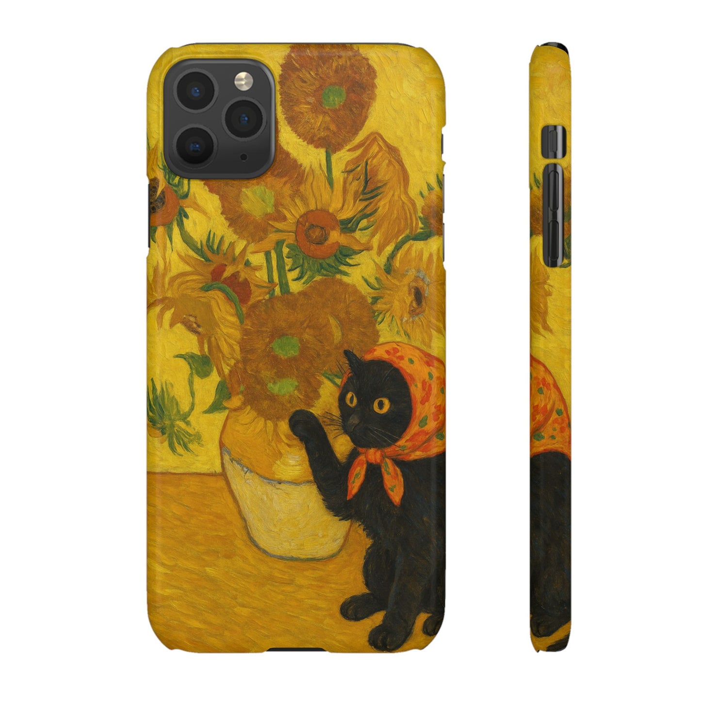 Babushka Cat Van Gogh Sunflowers Snap Phone Case