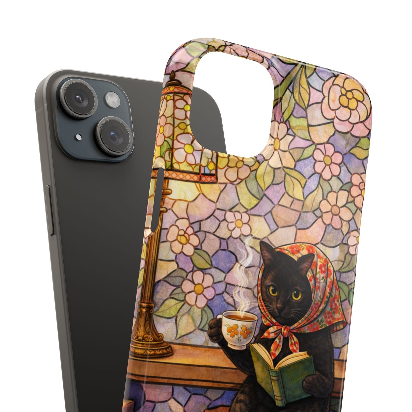 Babushka Cat Reads Artistic Literary Snap Phone Cases