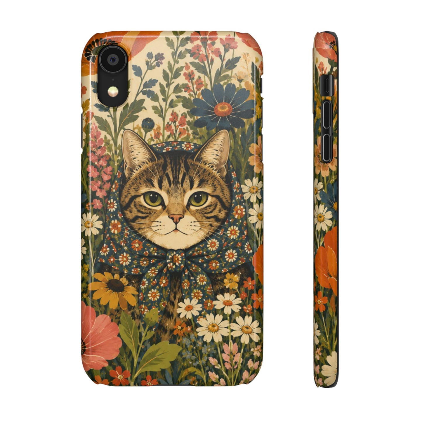 Babushka Cat Peeky Gardens Snap Phone Case