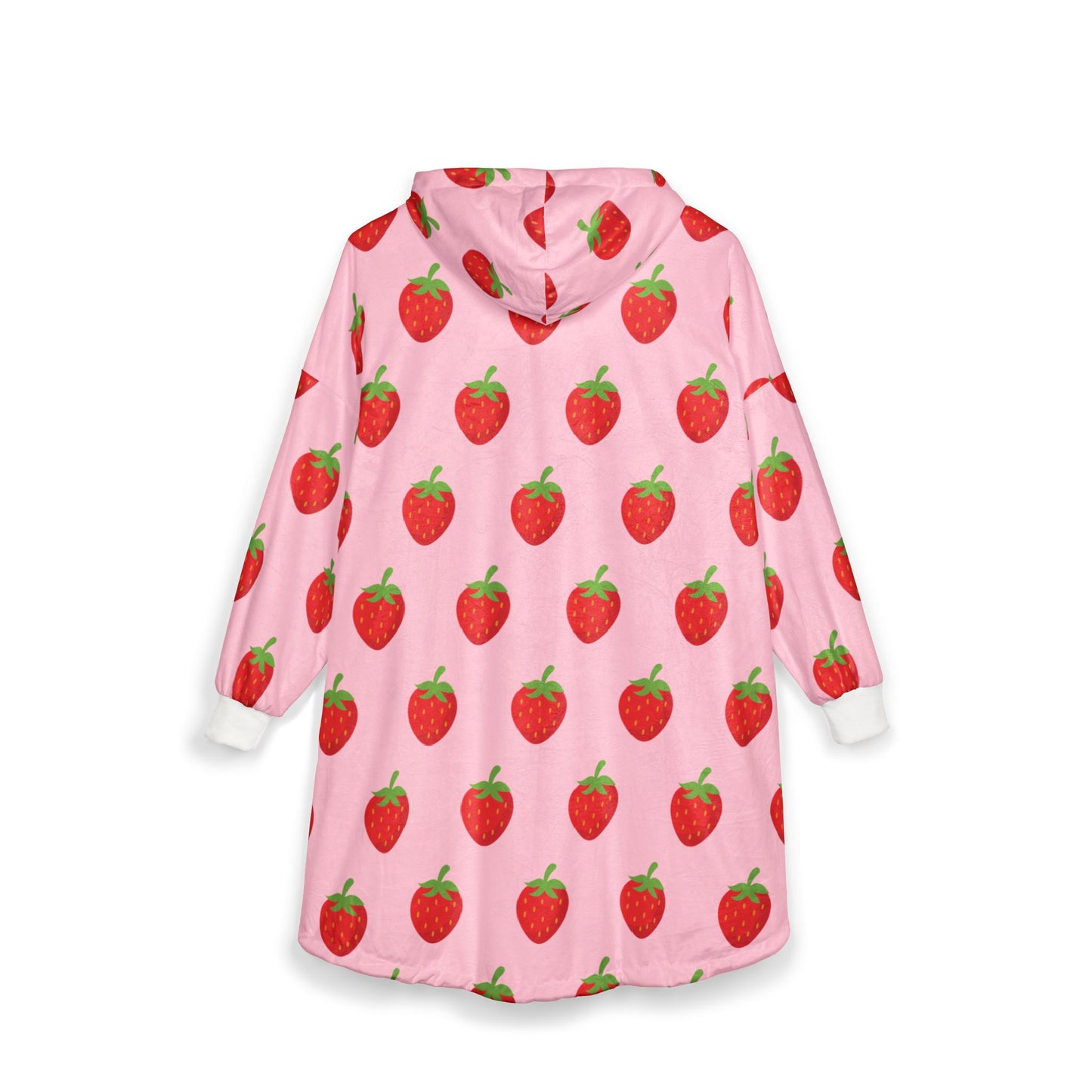Babushka Strawberry Patch  Patterned Cozy Hooded Blanket