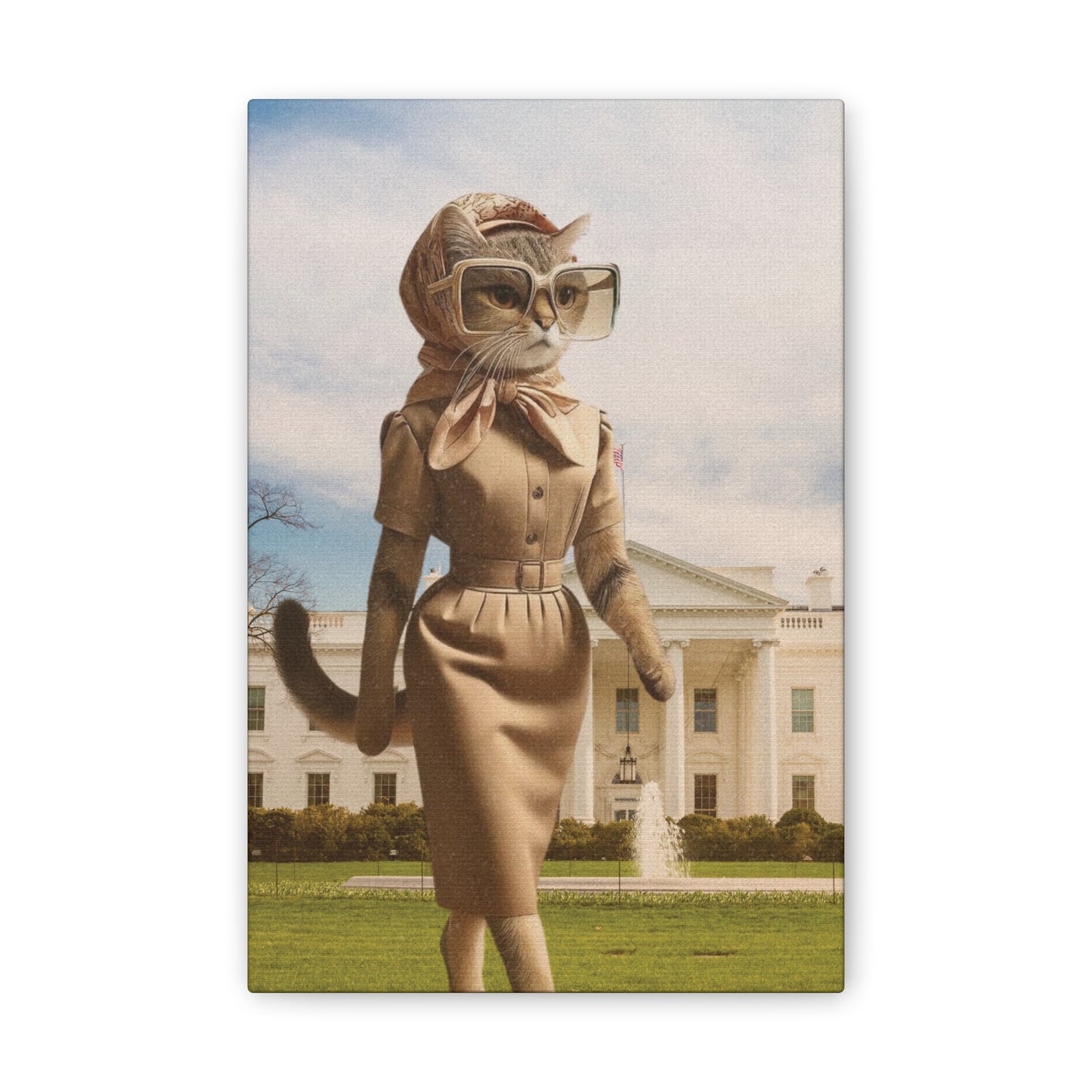 Babushka Cattie O' First Lady Cat Wall Art