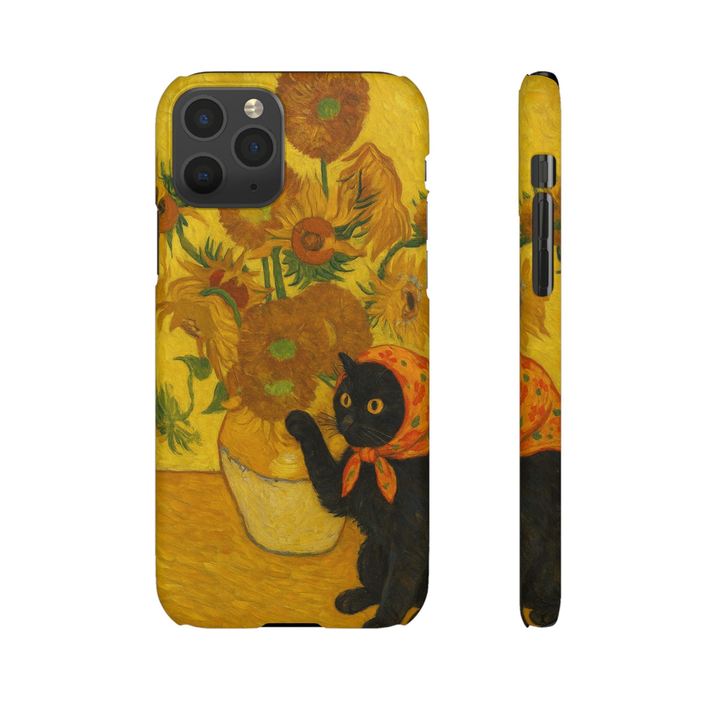 Babushka Cat Van Gogh Sunflowers Snap Phone Case