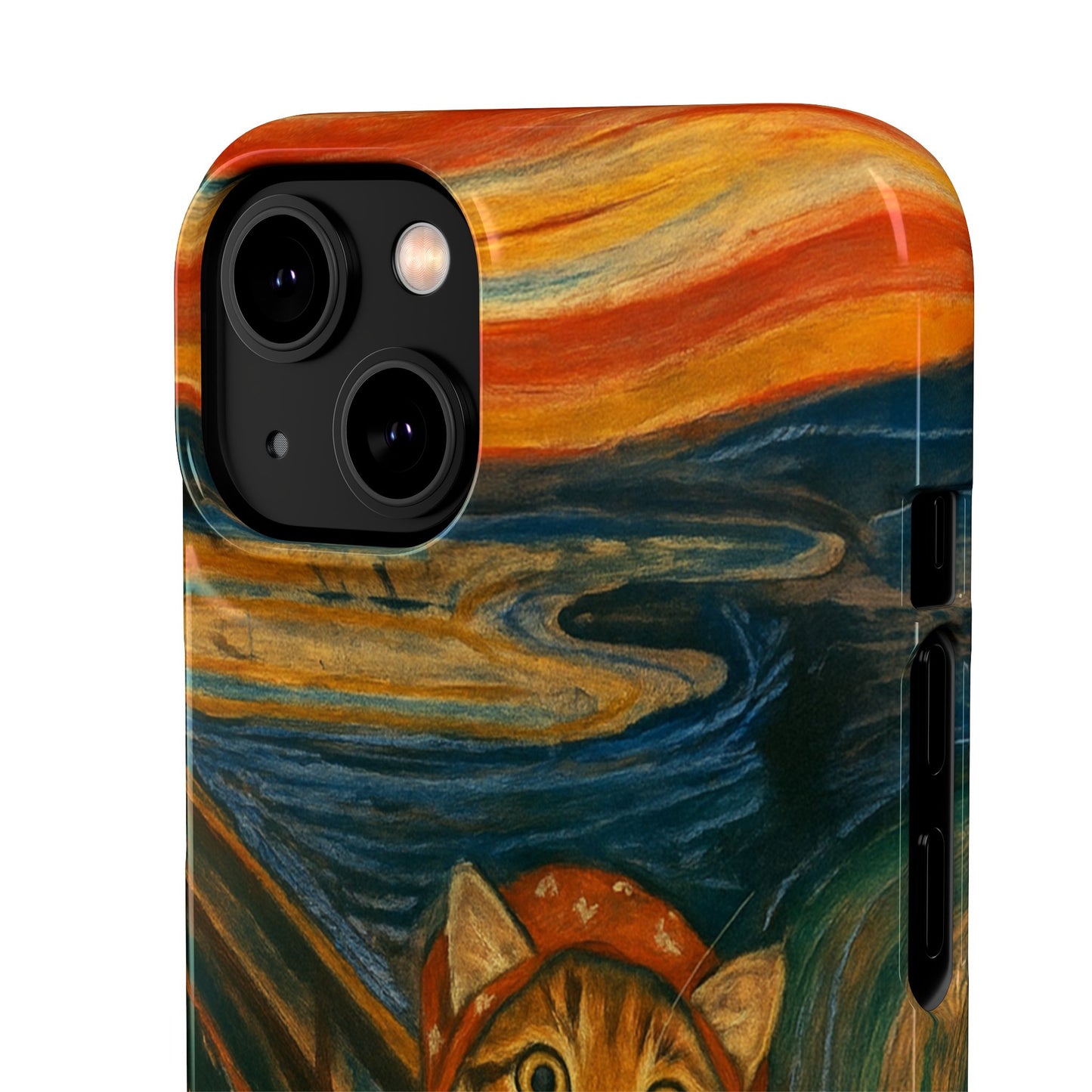Babushka Cat x Edvard Munch The Scream Parody Art Snap Case