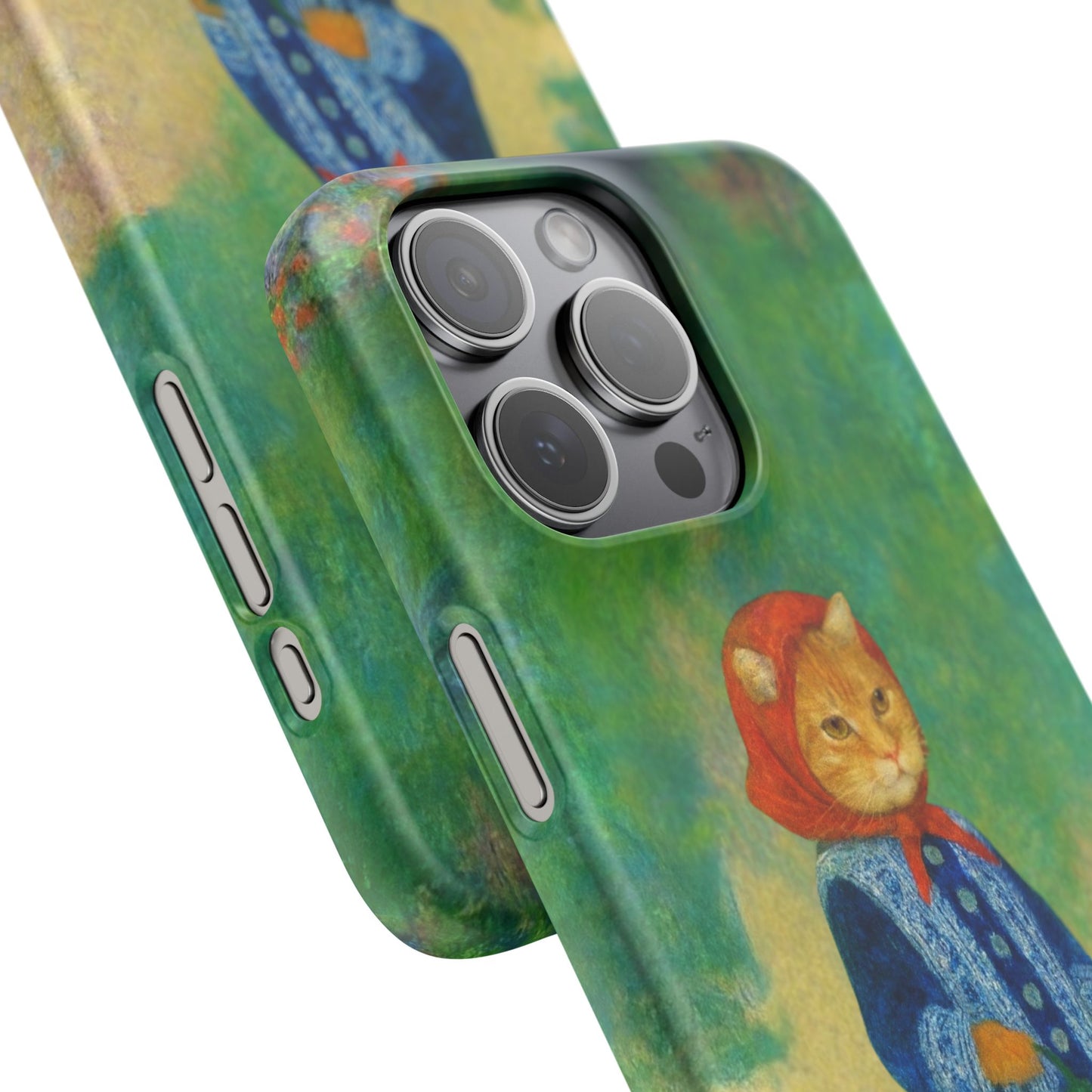 Babushka Cat With a Watering Can x Renoir Funny Art  Slim Phone Case