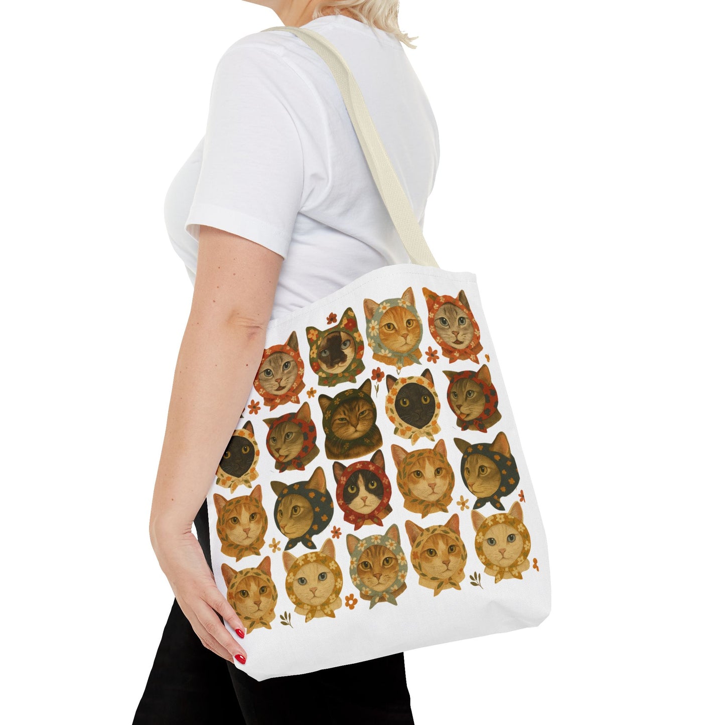 Babushka Cat Lovers Tote Bag