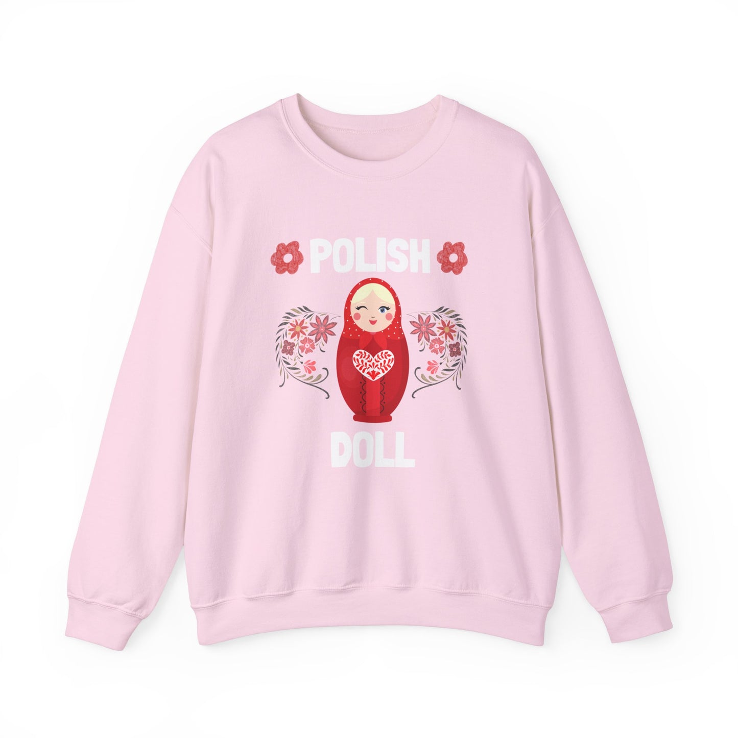 Polish Babushka Doll Polish Girl Adorable Matryoshka Doll Crewneck Unisex Sweatshirt Polish Gift, Polish Culture