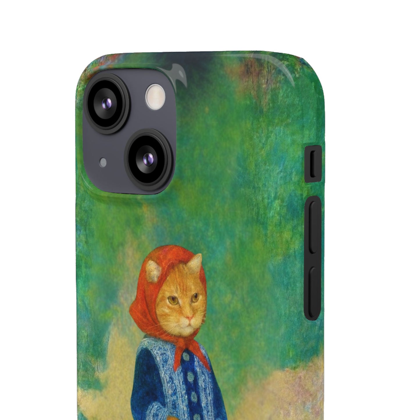 Babushka Cat With a Watering Can x Renoir Funny Art  Slim Phone Case
