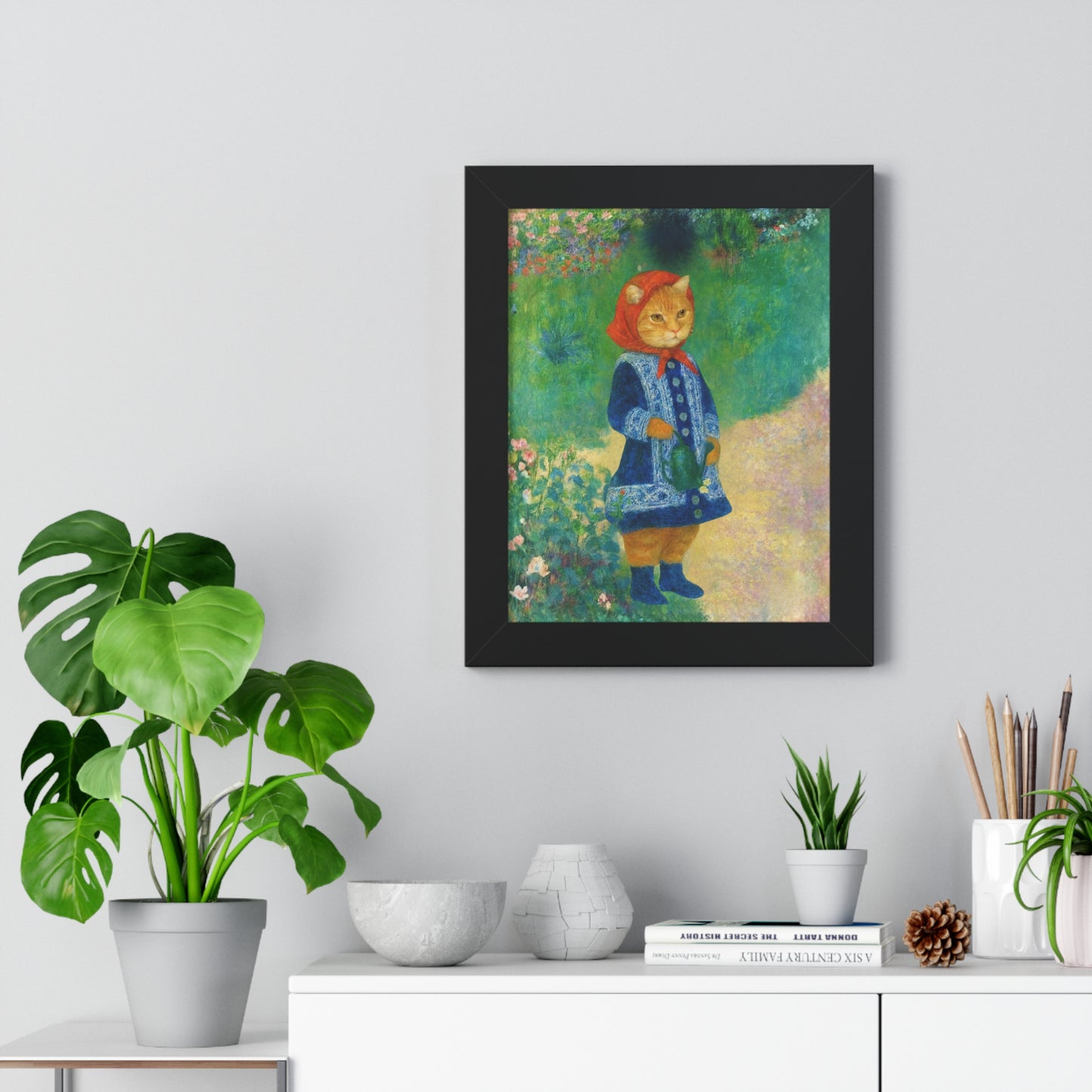 Babushka Cat X Renoir Framed Poster