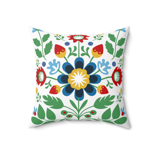 Polish Folk Art, Wycinanki Spun Polyester Square Pillow